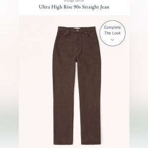 Abercrombie Ultra High Rise 90’s Straight Brown Jeans size 8 Long / 29